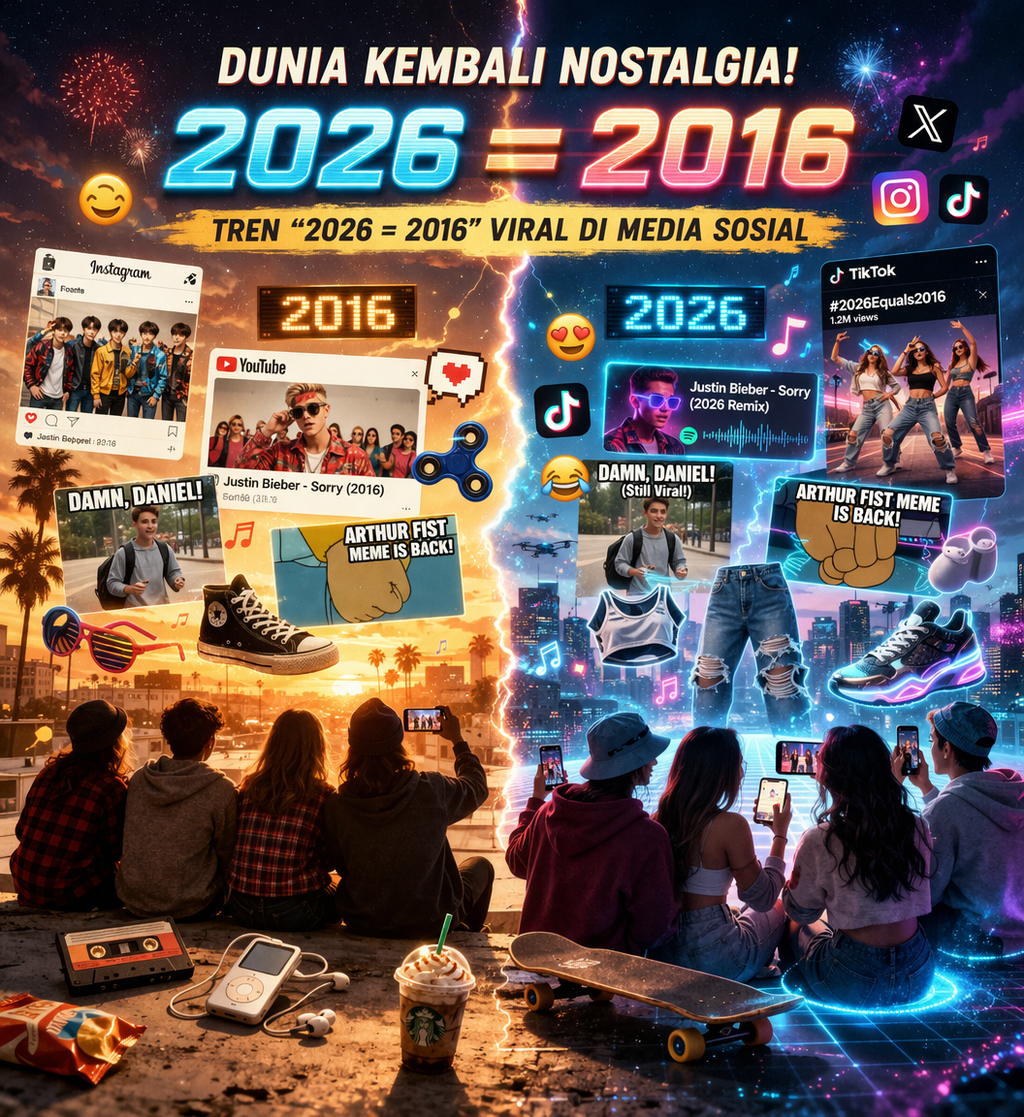 Dunia Kembali Nostalgia! Tren “2026 = 2016” Viral di Media Sosial
