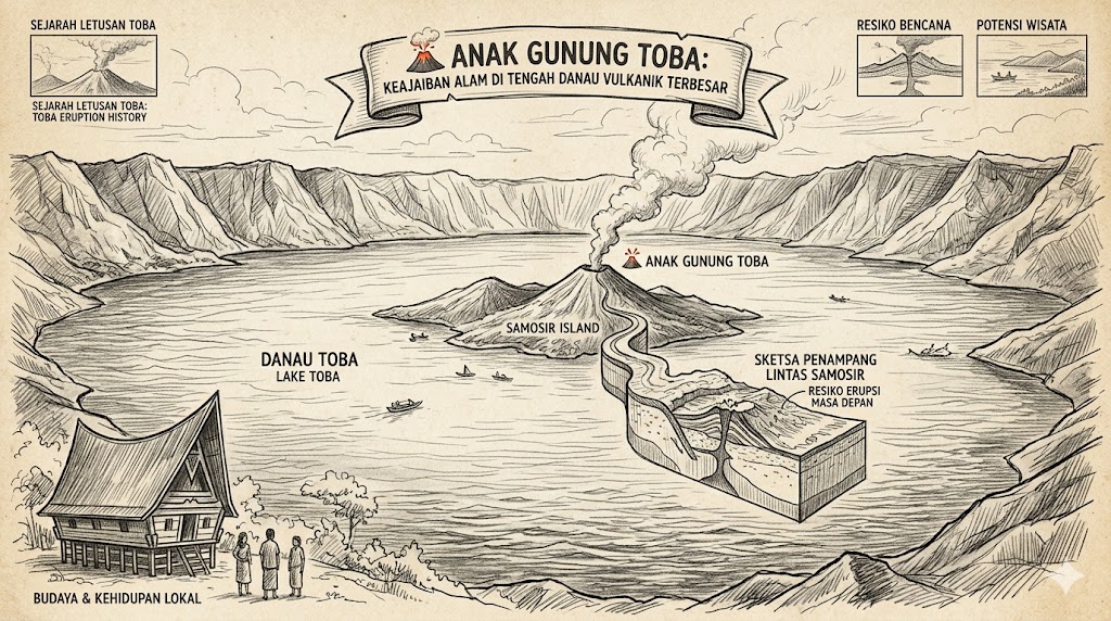 🌋 Anak Gunung Toba: Keajaiban Alam di Tengah Danau Vulkanik Terbesar
