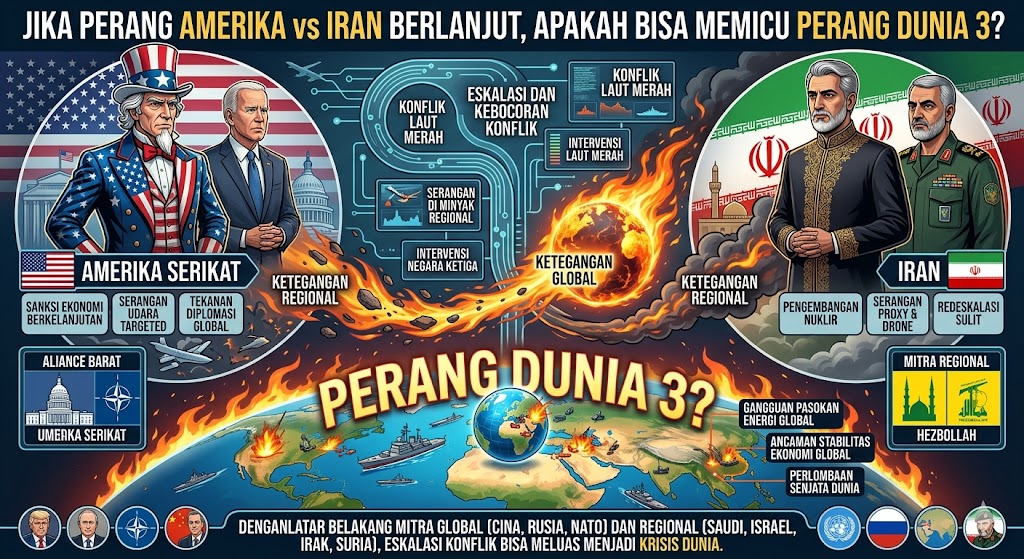 Jika Perang Amerika vs Iran Berlanjut, Apakah Bisa Memicu Perang Dunia 3 ??