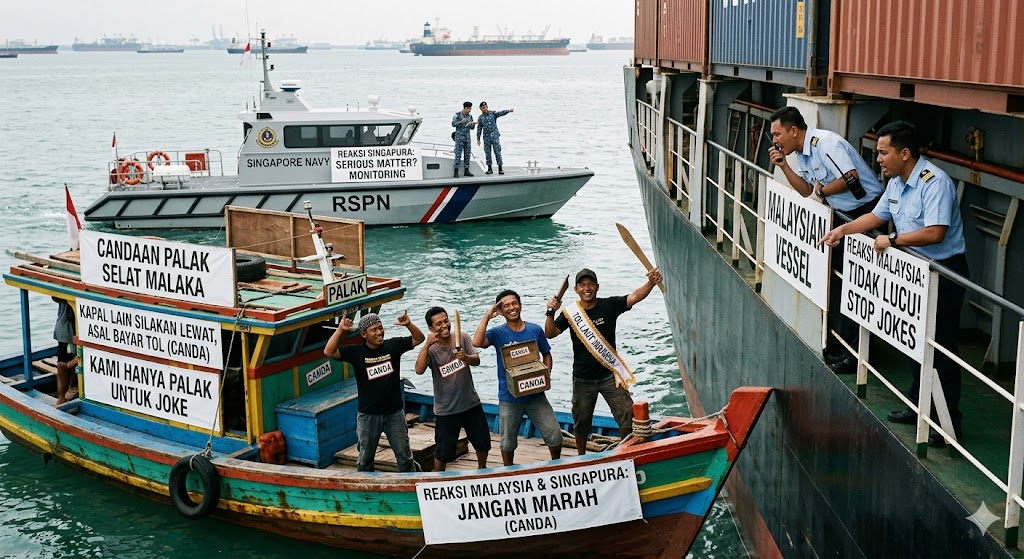 Candaan Indonesia ‘Palak’ Kapal di Selat Malaka Picu Reaksi Malaysia dan Singapura