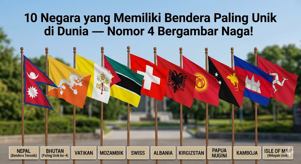 10 Negara yang Memiliki Bendera Paling Unik di Dunia — Nomor 4 Bergambar Naga!