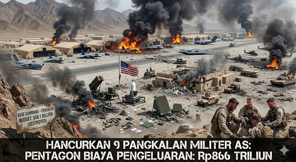 Hancurkan 9 Pangkalan Militer AS, Iran Kuras Anggaran Perang Pentagon hingga Rp866 Triliun