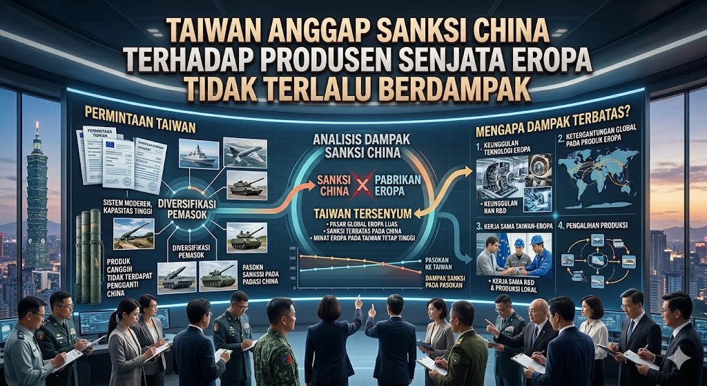 Taiwan Anggap Sanksi China terhadap Produsen Senjata Eropa Tidak Terlalu Berdampak