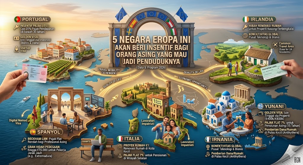 5 Negara Eropa Ini Akan Beri Insentif bagi Orang Asing yang Mau Jadi Penduduknya